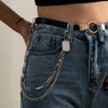 Fashion Metal Double Waist Body Chain For Women Geometric Single Lap Pants Chain Street Style Hip Chain