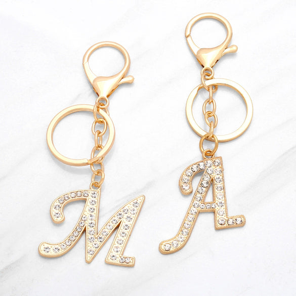 Fashion Metal English Alphabet Keychain Pendant