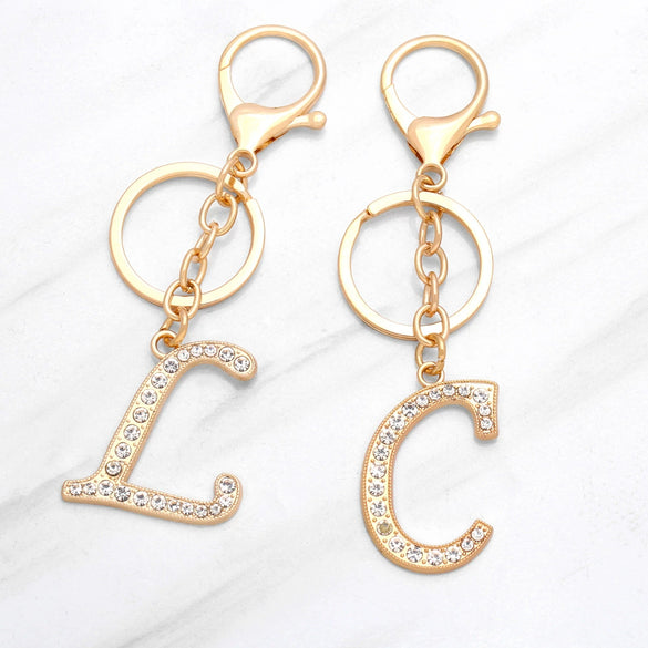 Fashion Metal English Alphabet Keychain Pendant