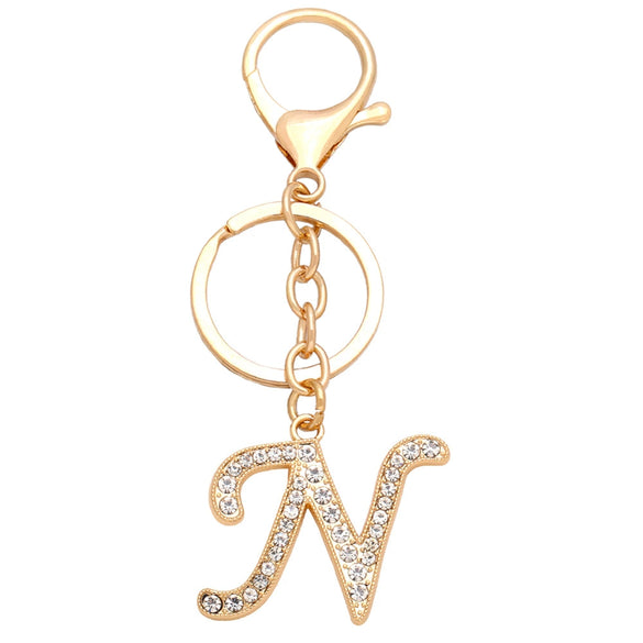 Fashion Metal English Alphabet Keychain Pendant
