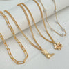 Fashion Metal Flower Geometric Alloy Imitation Pearl Electroplated Necklace For Women