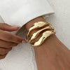 Fashion Metal Glossy Plain Faceted Spring Ring Bracelet Electroplated