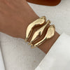 Fashion Metal Glossy Plain Faceted Spring Ring Bracelet Electroplated