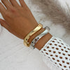 Fashion Metal Glossy Plain Faceted Spring Ring Bracelet Electroplated