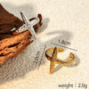 Fashion Metal Retro Stainless Steel Open Hammer Heart Shape Ring For Women