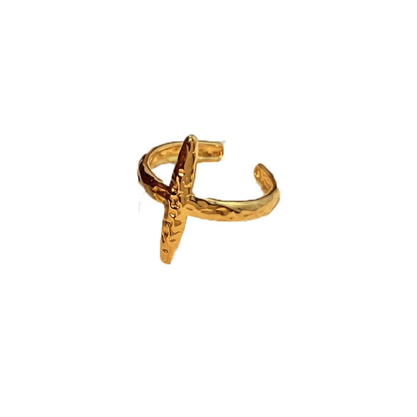 Fashion Metal Retro Stainless Steel Open Hammer Heart Shape Ring For Women