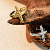 Fashion Metal Retro Stainless Steel Open Hammer Heart Shape Ring For Women