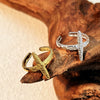 Fashion Metal Retro Stainless Steel Open Hammer Heart Shape Ring For Women
