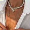 Fashion Metal Star Moon Tassel Heartshaped Imitation Pearl Wrap Necklace Alloy Electroplated