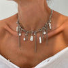 Fashion Metal Star Moon Tassel Heartshaped Imitation Pearl Wrap Necklace Alloy Electroplated