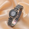 Fashion Metal Women's Diamondencrusted Quartz Watch Bracelet