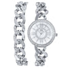 Fashion Metal Women's Diamondencrusted Quartz Watch Set With Bracelet And Round Dial