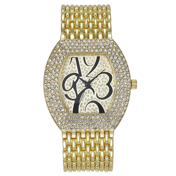 Fashion Metal Women's Watch With Barrel Dial And Jewelry Buckle