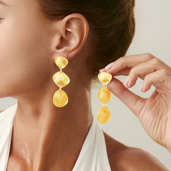 Fashion Metallic Electroplated Geometric Zinc Alloy Earrings For Women