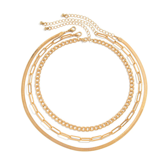 Fashion Metallic Snake Bone Chain Necklace Geometric Iron Copper Electroplated For Women