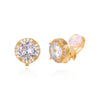 Fashion Metallic Women's Ear Clip Without Ear Holes Copper Geometric Style Set With Diamonds