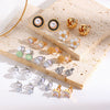 Fashion Metallic Women's Ear Clip Without Ear Holes Copper Geometric Style Set With Diamonds