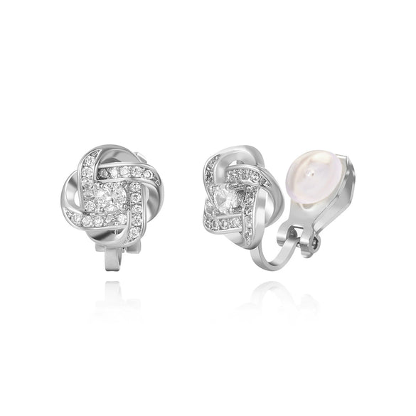 Fashion Metallic Women's Ear Clip Without Ear Holes Copper Geometric Style Set With Diamonds