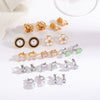 Fashion Metallic Women's Ear Clip Without Ear Holes Copper Geometric Style Set With Diamonds