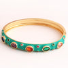 Fashion Microencrusted Zirconium Multicolor Oil Dripping Copper Plated Real Gold Bracelet For Women
