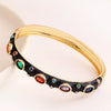 Fashion Microencrusted Zirconium Multicolor Oil Dripping Copper Plated Real Gold Bracelet For Women