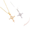 Fashion Microinlaid Cross Titanium Steel Necklace With Geometric Pattern And Electroplating Design Unisex O Word Chain
