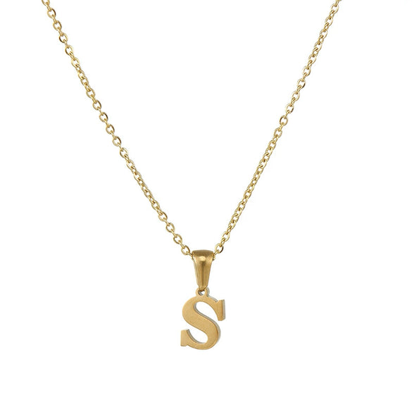 Fashion Mini Letter 316L Stainless Steel Necklace For Women With Electroplating Treatment