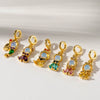 Fashion Minimalist Copper Inlaid Zircon Earrings
