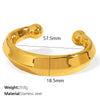 Fashion Minimalist Geometric 316L Stainless Steel Cshaped Open Bracelet 18K Goldplated