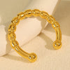 Fashion Minimalist Geometric 316L Stainless Steel Cshaped Open Bracelet 18K Goldplated