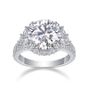 Fashion Moissanite Inlaid Geometric S925 Silver Ring For Women