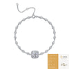 Fashion Moissanite S925 Sterling Silver Geometric Design Women's Light Luxury Highend Bracelet Set With Diamonds