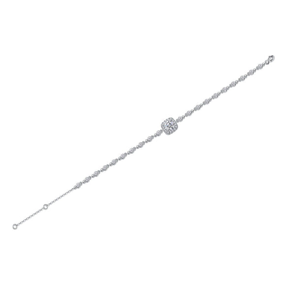 Fashion Moissanite S925 Sterling Silver Geometric Design Women's Light Luxury Highend Bracelet Set With Diamonds