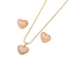 Fashion Multi Color Love Shaped Stainless Steel Necklace Suit With Electroplating For Women