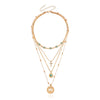 Fashion Multi Layer Small Hole Chain Hollow Flower Diamond Cross Pendant Necklace For Women Alloy Material Geometric Pattern Electroplating Design