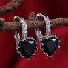 Fashion Multicolor Zircon Love Earrings Temperament Peach Heart Crystal Jewelry Made Of Copper With Geometry Design