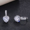 Fashion Multicolor Zircon Love Earrings Temperament Peach Heart Crystal Jewelry Made Of Copper With Geometry Design