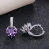 Fashion Multicolor Zircon Love Earrings Temperament Peach Heart Crystal Jewelry Made Of Copper With Geometry Design
