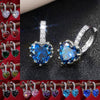 Fashion Multicolor Zircon Love Earrings Temperament Peach Heart Crystal Jewelry Made Of Copper With Geometry Design
