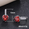 Fashion Multicolor Zircon Love Earrings Temperament Peach Heart Crystal Jewelry Made Of Copper With Geometry Design