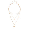 Fashion Multilayer Heartshaped Pearl Angel Wings Alloy Necklace For Female With Electroplating Treatment