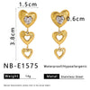 Fashion Multilayer Love Heartshaped Zircon Tassel Earrings Stainless Steel 18K Gold Plated Furnace Vacuum Plated Waterproof For Women
