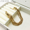 Fashion Multilayer Stitching Snake Bone Chain Stainless Steel Vacuum Electroplated Real Gold Bracelet