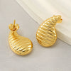Fashion Natural Drop Shape Titanium Steel 18K Gold Plated Earrings For Women