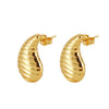 Fashion Natural Drop Shape Titanium Steel 18K Gold Plated Earrings For Women