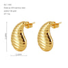 Fashion Natural Drop Shape Titanium Steel 18K Gold Plated Earrings For Women