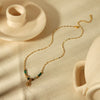 Fashion Natural Stone Clavicle Chain Necklace Stainless Steel Titanium Steel Geometric Electroplating