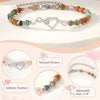 Fashion Natural Stone Heart Beaded Bracelet Set Adjustable Geometric Minimalist Unisex Gift Bracelet For Family And Friends