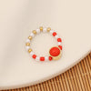 Fashion Natural Stone Ring And Pearl Bracelet Handmade Stainless Steel Jewelry