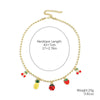 Fashion Necklace Alloy Handmade Beaded With Fruit Strawberry Pineapple Electroplating For Women